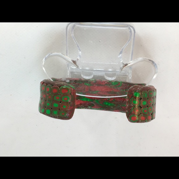 Handmade Polymer Clay Bracelet, Handmade Jewelry, Bangle Bracelet - Picture 7 of 8